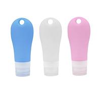 WOONEKY 3piezas Botellas de Viaje Portátiles de Silicona Dispensadores de Jabón Contenedores de Líquidos para Viajar para Artículos de Tocador