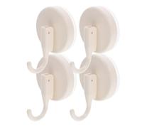 WOONEKY 4 Ganchos Ventosa para Baño y Cocina Ganchos de Ventosa Resistentes sin Taladro Multiusos para Toallas y Albornoces Color Blanco Leche Instalación Fácil Marcas Soporte Fuerte