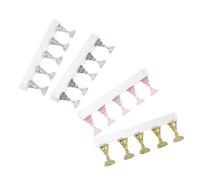 WOONEKY 4 Juegos Nail Art Display Stand With Stable Base Magnetic Reusable Manicure Practice Holder For Beginners And Salon Training Acrylic Nail Holder For Press And Painting