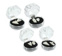 WOONEKY 4 Pares Dientes Vampiro Resina Seguros para Cosplay Halloween Incluye Estuche Transparente Props para Fiesta Unisex