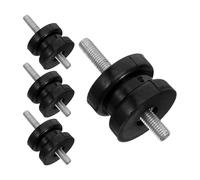 WOONEKY 4 Piezas Amortiguador Cilíndrico de Caucho Negro Doble Tornillo | Bloque Silencioso Antivibración, Base Redonda Atornillada para Generador y Maquinaria Industrial