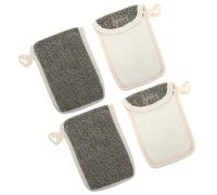 WOONEKY 4 piezas Bolsa para Jabón Negra de Lino de Unidades Bolsa Espumadora y Secadora de Jabón de Barra Portátil con Diseño Colgante para Baño y Ducha Almacenamiento Práctico para Viaje