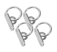 WOONEKY 4 Piezas Ganchos de Acero Inoxidable con Placa Ojo para Montaje Pared y Techo Soporte Resistente para Hamacas Columpios y Toldos Acabado Pulido Protector para Cuerdas