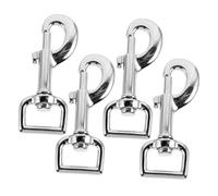 WOONEKY 4 Piezas Ganchos Giratorios Metálicos para Correas de Perros Cierre Rápido Seguro Diseño Ergonómico Antideslizante Resistente para Mascotas y Llaveros