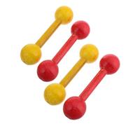 WOONEKY 4 Piezas Mancuernas de Madera para Juguetes de Pesas Portátiles para Desarrollo Físico y Coordinación Infantil Equipo de Ejercicio para Bebés