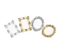 WOONEKY 4 Piezas Paleta de Mezcla Vintage para Arte de Uñas Bandeja de Resina Resistente y Ligera Soporte Multifuncional para Esmaltes y Pigmentos para Técnicos y Salones de Manicura