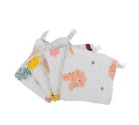 WOONEKY 4 Piezas Toallas de Algodón para Paños Lavables y Absorbentes con Diseño de Conejitos Helados y Toallas Faciales para Bebés