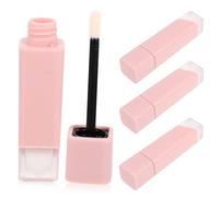 WOONEKY 4 piezas Unidades Tubos Brillo Labios Recargables Plástico Transparente con Tapa Ajustada Contenedores Vacíos Bálsamo Labial DIY Cosméticos