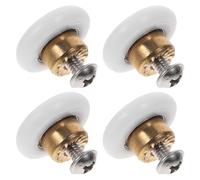 WOONEKY 4 Poleas Redondas de Nailon con Eje de Cobre de 19 MM y Tornillos Rodillos Guía para Puertas Correderas de Baño Piezas de Repuesto Silenciosas para Puertas de Ducha Juego de 4
