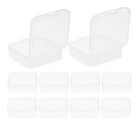 WOONEKY 40 Cajas Organizadoras Cuadradas Pequeñas de Plástico Transparente para Joyas y Cuentas Caja de Almacenamiento Cierre de Hebilla Tamaño 55X55X2 CM Organizador Compacto para