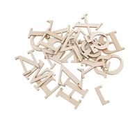 WOONEKY 48 Piezas Letras Griegas de Madera Juguete Educativo para Aprendizaje de Letras y Construcción de Madera Natural para Actividades Cognitivas