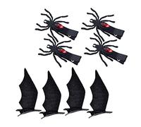 WOONEKY 4pares Horquillas De Halloween Para Niño Niña De Pasadores De Araña y Diablillo Accesorios Festivos Para Fiestas Para Niñas y Adultos