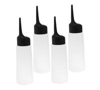 WOONEKY 4piezas Bote De Champú Aplicador Para Tinte y Permanente Botella Dosificadora Transparente Fácil De Apretar Para Peluquería