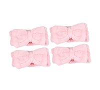 WOONEKY 4piezas Diadema De Coral Lazo Para Maquillaje y Limpieza Facial Para Mujeres Ducha