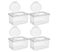 WOONEKY 4piezas Dispensador De Toallitas Húmedas Portátil Con Tapa Contenedor Reutilizable De Plástico Para Uso Doméstico Viaje Para Unidades De Toallitas