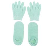 WOONEKY 4piezas Guantes y Calcetines Hidratantes Con Gel Para Mujeres Humectación Continua Para Piel Seca y Agrietada Uso Nocturno y Diario Para Manos y Pies Suaves