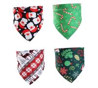 WOONEKY 4piezas Pañuelo Navideño para Mascotas Bufanda Triangular para Perro y Gato Toalla De Saliva Suave y Cómoda Accesorios Festivos para Mascotas