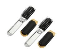 WOONEKY 4piezas Peine Plegable Mini Cepillo De Pelo Portátil Espejo Para y Diario Desenredante Masaje