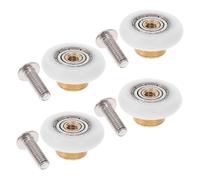 WOONEKY 4Piezas Ruedas de Puerta Corredera de Vidrio para Baño con Rodamiento de Nailon Ruedas de para Mamparas de Ducha Estables y Uso Baños y Duchas