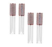 WOONEKY 4piezas Tubos Vacíos De Brillo Labial Frascos De Aceite Labial Parche De Gemas para