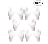 WOONEKY 5 Pares de Guantes de Etiqueta Elásticos de Licra Blancos para Inspección de Joyas Guantes Finos Ajustados para Protección en Talleres y Manipulación Delicada