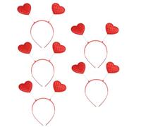 WOONEKY 5 Piezas Diademas Corazón Rojo para Año Diseño y Elástico Accesorios Ligeros y Duraderos para Mujeres y Niñas Adorno Cabeza Práctico para Peinados