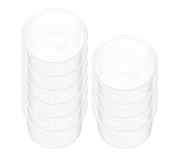 WOONEKY 50 Piezas Taza Medidora de Plástico Transparente de 10ml con Escala, Portátil y Versátil para Cocina y Experimentos, Vaso Graduado Pequeño para Líquidos Reutilizable