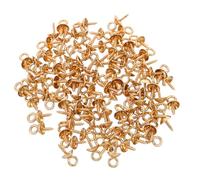 WOONEKY 50 Unidades Tornillos de Ojo Dorados de Acero Inoxidable para Hacer Joyas Sistema Invisible y Cierre Seguro, Ideales para Manualidades y Accesorios de Pendientes