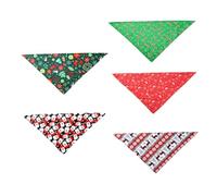 WOONEKY 5piezas Bandana Navideña para Mascotas Pañuelo Triangular De Accesorio De Navidad para Perros y Gatos Toalla para Saliva Ropa De Fiesta para Mascotas