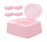 WOONEKY 5piezas Cajas Para Toallitas Húmedas Infantiles Con Tapa Antipolvo Contenedor Recargable Para Papel Húmedo Organizador Portátil Para Viaje Uso Baño Escritorio o Guardería