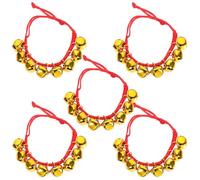 WOONEKY 5piezas Pulsera de Campana Navideña Accesorios de Escenario para Cascabeles Decorativos Delicados Tobilleras de Muñeca para Pulseras de Cascabeles