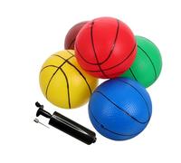 WOONEKY 6 Piezas Balones Inflables Mini Baloncesto para Juego Interior Pequeños y Suaves Colores Brillantes con Bomba para Fiesta Regalos Infantil