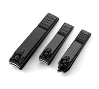 WOONEKY 6 Piezas Cortaúñas de Acero Inoxidable, Herramienta de Manicura, Diseño de Cuadros, Negro, Corte Rápido y Diseño Ergonómico para Cuidado de Uñas