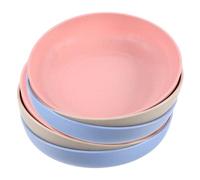 WOONEKY 6 Piezas Cuencos Planos para Gatos Resistentes con Base Antideslizante Platos Ergonómicos para Gatitos y Gatos de Patas Cortas Diseño para Reducir Fatiga del Bigote