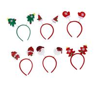 WOONEKY 6 piezas Diademas Navideñas con Cuernos de y Diseño de Santa Claus y Muñeco de Accesorio Festivo para Fiestas de Navidad para Adultos