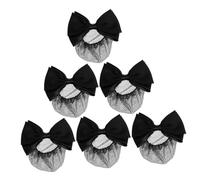 WOONEKY 6 piezas Redes para Moño con Lazo Negro Accesorios para Bailarinas y Profesionales Diseño Estable y Elegante para Bodas y Uso Diario