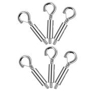 WOONEKY 6 Tensores de Gancho y Ojo de Cobre para Cable de Acero, Accesorios de Sujeción de Alta Resistencia, Sujetadores Bloqueo de Bolas para Suspensión Segura en Exteriores E