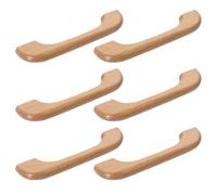WOONEKY 6 Tiradores de Madera para Muebles Acabado Barnizado Diseño Forma de Puente de 96 MM Juego Práctico para Armarios y Cajones Adecuado para Decoración Rústica y Uso el Hogar