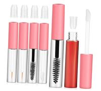 WOONEKY 6piezas Botella Vacía De Pestañas Rellenables Tubos De Rímel Vacíos Con Aplicadores Unidades Color Rosa Para Envases Cosméticos Para Diy De Maquillaje De Ojos