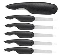 WOONEKY 6piezas Limas De Uñas Plegables Reutilizables Herramientas De Manicura De Metal Para Forma y Pulir Uñas Limas De Doble Cara Para Profesional y Personal