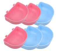 WOONEKY 6piezas Tazones Colgantes para Hámster Accesorios para Chinchillas y Ratas Comederos y Bebederos Seguros para Mascotas De Rosados Azules