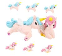WOONEKY 8 Piezas Figuritas de Unicornio Resina Mini Decoración para Tartas y Diseño Adorable para Pasteles para Cumpleaños Hogar y Fiestas