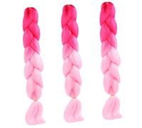 WOONEKY Accesorios para El Cabello de Niña Pelucas Trenzadas Sintéticas Gigantes Cabello Trenzado Falso Tocado con Degradada Excelente Mano de Obra
