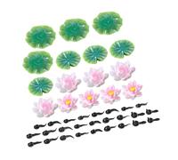 WOONEKY Accesorios para Estanque de Jardín de Hadas Figuras de y Renacuajos Resina con Flores de Flotantes para Decoración de Acuarios y Tartas Ornamentación Zen para Jardín Acuático