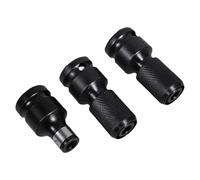 WOONEKY Adaptador de Llave de Impacto 1/2 a 1/4 Hexagonal, Acero Cromo-vanadio, Juego 3 Piezas (2 Adaptadores Muelle 1 Estándar), para Llaves Neumáticas y Eléctricas, Accesorio