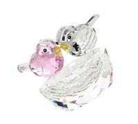 WOONEKY Adorno Nido de Pájaros de Cristal Hecho Mano para Pascua Casa Decorativa para Estatua Romántica para Hogar Oficina y Jardín