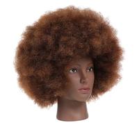 WOONEKY Afro Peluca Corta Rizada para Mujer Negra Resistente al Calor con Rizos Naturales Esponjosos para Cosplay Fiestas Temáticas y Uso Diario