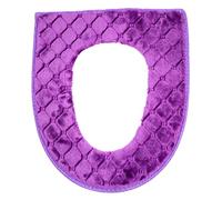 WOONEKY Asiento Del Baño Plush Tapa De Inodoro Universal Almohadilla Del Asiento Del Inodoro Calentador De Baño Cubierta Engrosada Suministros De Baño Lujo Púrpura Lavadora