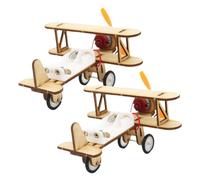 WOONEKY Avión Eléctrico de Deslizamiento DIY para Niños Pequeños, Modelo de Madera Tamaño Pequeño, Proyecto de Ensamblaje Educativo, Juguete Rompecabezas para Desarrollo y Color Aleatorio