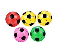 WOONEKY Balones de Fútbol Inflables para 5 Piezas Colores Aleatorios Pelota de Juego de Plástico Ligera y Resistente para Actividades al Aire Libre y Deportes Infantiles Color Aleatorio